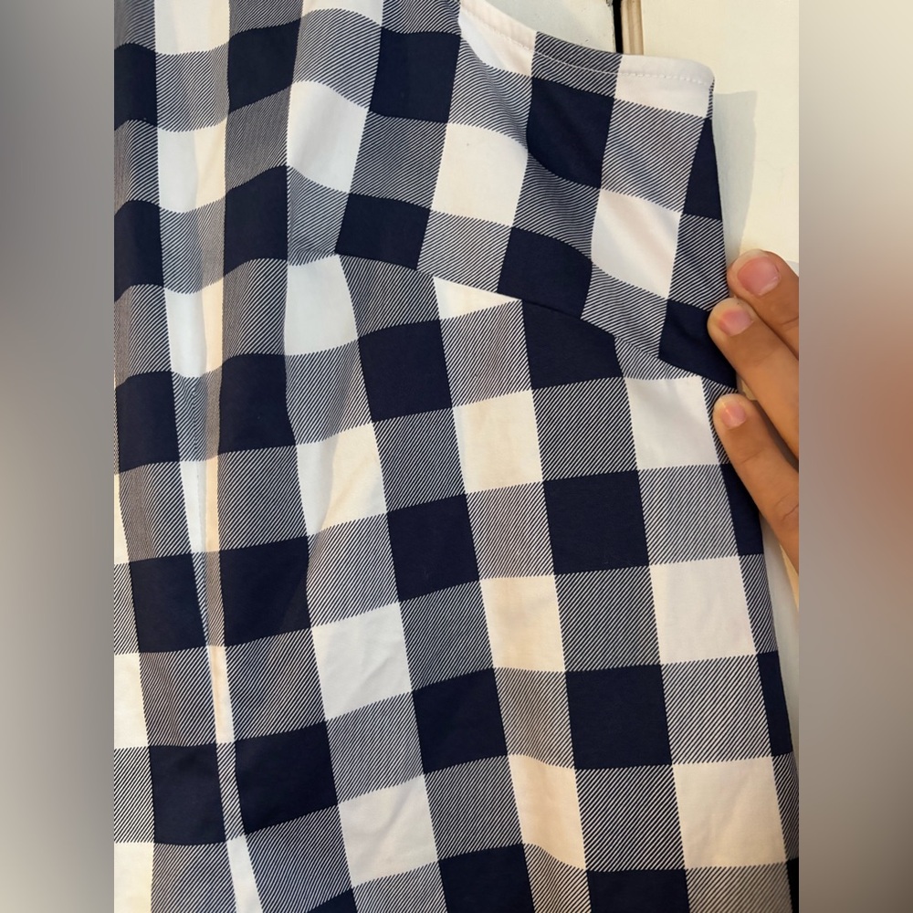 Talbots Audrey Shell Gingham Blue and White Plaid Top - Picture 8 of 13
